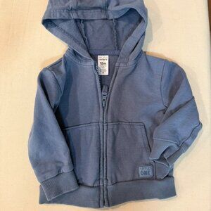 Carter’s Baby Zip Hoodie | 12M | Blue | Little One Patch